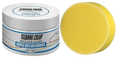 Schuhreiniger, Schuhreiniger, reinigt den weißen Schuhreiniger, schadet den Schuhen nicht, reinigt sauber und strahlend, ohne Wasser (1 x Reiniger, 1 x Schwamm) Sanitärreiniger (White, One Size)