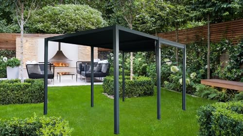 Veranda Pergola Aluminium Shutter Roof 3m X 3m Louvered Blinds Optional (Pergola 4m x 3m)