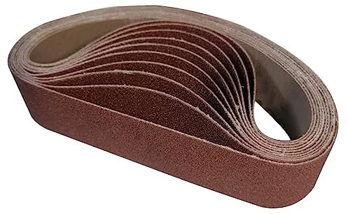 NDNCZDHC Nastri Abrasivi 10 Pezzi 12,99 X 1,18 Pollici 80 Grane Allumina Nastro Levigatrice Carta Levigatrice Abrasiva Rullo Per La Macinazione Lucidatura