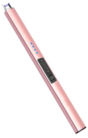 Velnod Electric Lighter Candle Lighters Stocking Fillers for Women Lighters for Candle USB Rechargeable Plasma Arc Lighter (Rose Gold)