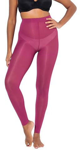Ulla Popken Damen große Größen Übergrößen Plus Size Strumpf-Leggings, 60 den, flache Nähte