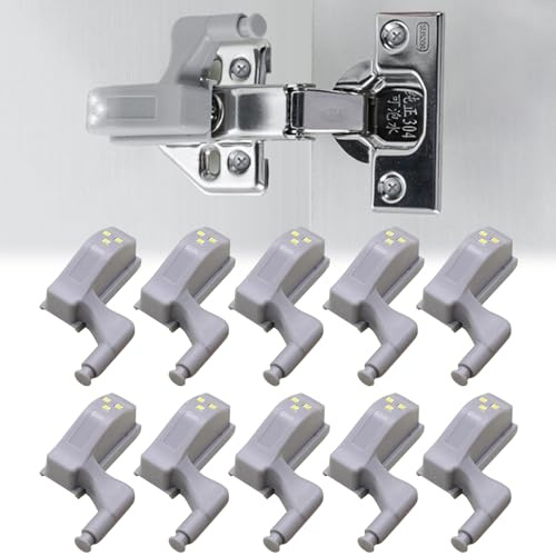 Scharnier LED Licht, 10 Stück Scharnier LED Sensor Licht, Universal Schrank Hinge LED Sensor Light Kleiderschrank LED Scharnier Licht für zu Hause Küche Wohnzimmer (Natürliches Licht)