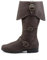 VAVENI Stivali pirata in pelle PU retrò da uomo, stivali cowboy occidentali, stivali in pelle medievale, 38-47(Marrone scuro,38)
