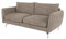 S-Style Möbel Sofa Couch 3 Sitzer Mit Kissen 203 x 92 x 87 cm Mikrofaser Metallbeine Silber Verchromt Freistehend Bellano Dunkelbeige