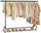 SONGMICS Kleiderständer auf Rollen, Garderobenständer, hochbelastbar, ausziehbare Kleiderstange, bis 110 kg belastbar, 45 x (160-200) x 162,9 cm, aus Metall, verchromt, mattschwarz HSR176B01