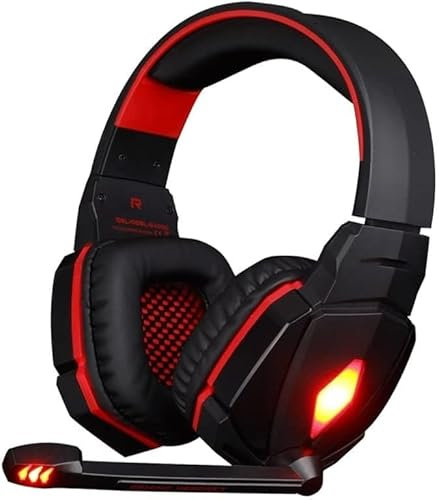 HOUDISAM Auriculares for Juegos, Auriculares con Sonido Envolvente 7.1, Auriculares for Juegos USB/Auriculares con Cable/Adecuados for PC, portátiles y móviles(Red)