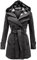 Dufflecoat Damen A-Linie Wollmantel - Trenchcoat Mit Kapuze Und Gürtel Elegant Wolle Herbstmantel Warme Übergangsmantel Kurzmantel Mit Taschen Locker Winterjacke