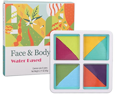 Body Painting Palette a base d'acqua, non tossico, 8 colori, opaco, per Halloween, cosplay, 60 g (numero 2)