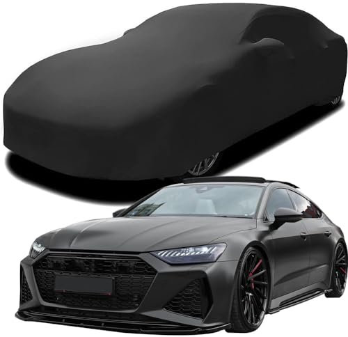 MCDA Auto Abdeckung für Audi RS 7 Sportback Akrapovic 2023 2024 2025, Indoor Schutz Elastisch Atmungsaktiv Staubschutz Weich Stretch Stoff Autoabdeckung,Black