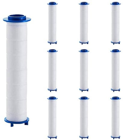 10 filtros para cabezal de ducha, 10,5 cm x 2,5 cm, de algodón PP, filtro para la eliminación de residuos de cloro y cartucho de sedimentos, núcleo de agua limpio universal