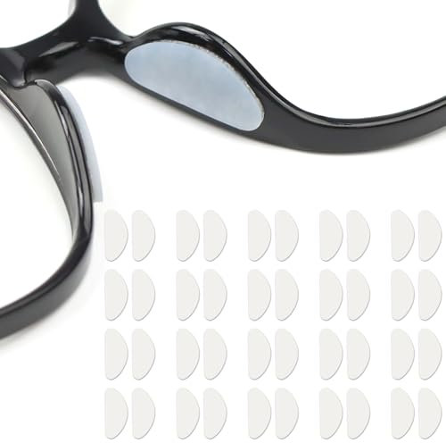 DARENYI 20 Pairs Glasses Nose Pads Soft Silicone Nose Pad Adhesive Anti-Slip Nose Pads for Glasses for Eyeglasses, Sunglasses (Clear)