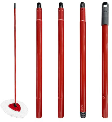 Lot de 4 poignées de rechange réglables (76 à 147 cm) pour turbo Spin/Turbo Smart/EasyWring, manche de balai avec filetage allemand, poignée de rechange pour nettoyage du sol