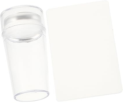 Timbro per Unghie Nail Art in Silicone Trasparente con Coperchio | Set con Raschietto Sottile, Posizionamento Chiaro, Accessorio per Manicure Fai da Te