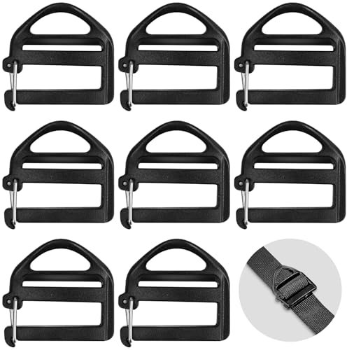 NISENTIA 8 Stück Rucksack Schnalle, Verstellbare Schnallen und Verschlüsse Verschluss Ersatzteile Schnallen Ersatz Zubehör Steckschnalle Gurtband 25mm Gurtschnalle Rucksackschnalle Schwarz