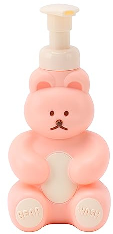 Pumpenspender, Händedesinfektionsmittel Leere Flasche, Shampoo -Conditioner -Körperwaschspender, Cartoon -Bärenform Pink Hand Desinfektionsmittel Flasche (groß) (Small Pink)