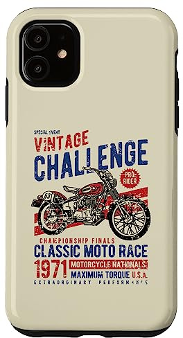 Vintage Challenge Motorrad Rennen Retro Used-Look Hülle für iPhone 11