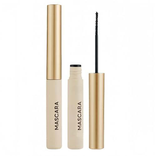 Mascara waterproof nero con spazzolina piccola per ciglia inferiori/fini/radi, senza grumi, anti sbavature, senza scaglie, naturale