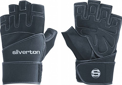 Silverton Herren Fitness-gewichtheberhandschuh Power Plus Handschuhe, Schwarz, XL