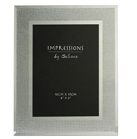 Impressions 7x5 Glass Frame Glitter Crystal Squares Photo Frame FG47357