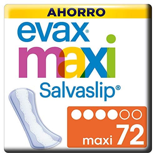 Evax Salvaslip Maxi, Pack de 72, Sistema No Olor, Protección y Comodidad