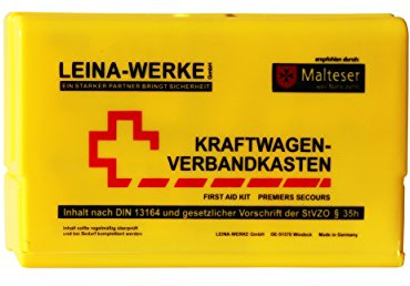 Leina-Werke 10060 KFZ-Verbandkasten Leina-Star II, Gelb/Schwarz/Rot
