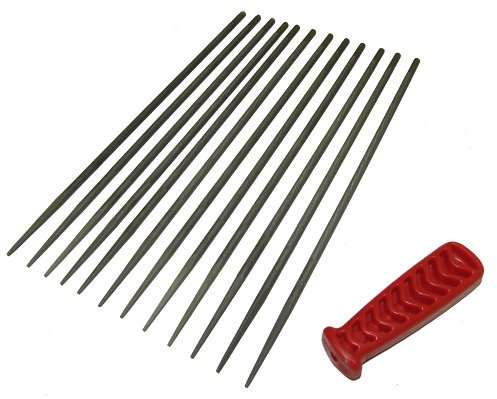 12 x 4.8mm Chainsaw Saw Chain Files & Handle For Husqvarna 435 435E 440E 15