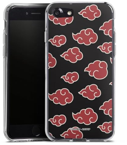DeinDesign Silikon Hülle kompatibel mit Apple iPhone 8 Case transparent Handyhülle Offizielles Lizenzprodukt Naruto Shippuden Akatsuki