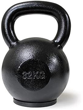Core-Power Gusseisen Kettlebell 32kg/Gusseisen Kugelhantel 4-32kg hochwertigste Eisenerz Pro Qualität für Gym, Fitness und Crossfit Gummi Stellfläche für Bodenschutz