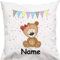 Shirtinstyle Kopfkissen, Teddy Bär mit Wunschname, Text, Wunschtext, Kindermotiv, Wimpelkette, Girlande, Sterne, Kinder Kinderzimmer Deko, Dekokissen mit Füllung, Motiv, Logo, Name, Größe 40x40cm