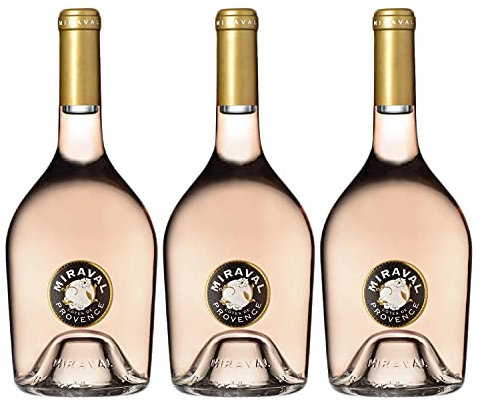 Côtes de Provence Rosé 2019 - Miraval - Vin AOC Rosé de Provence - Lot de 3x75cl - Cépages Cinsault, Rolle