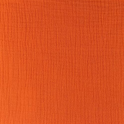Organic-Musselin-KIM-100% Bio Baumwolle-50 cm Schritte-Meterware (Orange-268)