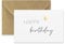Merz Designkarten 1 edle Premium-Geburtstagskarte Klappkarte Happy Birthday 10,5x14,8 cm - mit einem Naturumschlag - Karte zum Geburtstag Alles Gute Glückwunschkarte Weiß Gold