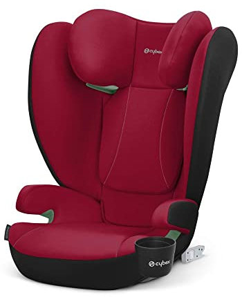 CYBEX Silver Autositz Solution B2 i-Fix, Inkl. Getränkehalter, Für Autos mit und ohne ISOFIX, Ab ca. 15-50 kg, Ab ca. 3 bis 12 Jahre, Dynamic Red (Rot)