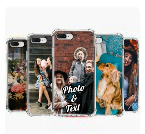 Pnakqil Cover Personalizzata Compatibile con Apple iPhone 7 Plus/8 Plus 5,5 Personalizzato con Foto Testi Disegni, Custodia TPU Silicone Antiurto Trasparente Custom Case per iPhone 8 Plus/7 Plus, 2