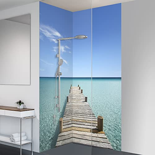 yourplate Duschrückwände mit individueller Größe (2 Rückwände – Premium Matt – bsso02) – Duschrückwand Alu mit Feuchtigkeitsschutz – Rückwand Dusche zur einfachen Montage