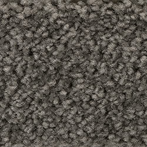 Teppichboden grau Meterware weich 400 cm und 500 cm breit für Wohnzimmer und Esszimmer Kräuselvelours Auslegware mit Textilrücken (5 m x 2,5 m)