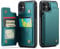 UEEBAI Wallet Case for iPhone 12/iPhone 12 Pro 6.1 inch, RFID Blocking Card Slots Flip Case PU Leather Kickstand Folio Case Magnetic Clasp Cover Shockproof Case for Women and Men - Green