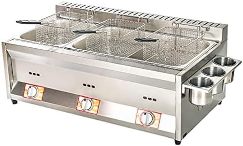 Friggitrice A Gas Di Grande Capacità, Friggitrice A GPL In Acciaio Inossidabile Per Uso Domestico E Commerciale, Potenza Di Fuoco Regolabile, Con Cestelli E Coperchi, Per Patatine, Ciambelle E Pes