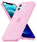 Svanove for iPhone 12 Mini Phone Case Clear Glitter, Cute Sparkle Bling Sparkly Shiny Cover for Women Girly Aesthetic Design, Transparent Thin Slim Flexible Soft TPU, Non-Yellowing, Pink