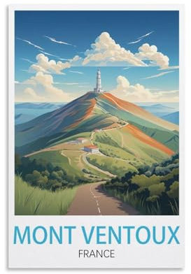 LNUYITR Mont Ventoux Frankreich, Vintage-Reiseposter, 20 x 30 cm, Leinwand-Kunst-Poster und Wandkunst, Bilddrucke, modernes Heim-, Schlafzimmer-Dekor-Poster