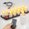PChero 12er Afladabar Teelicher mit Ladestation und Timer, LED Teelichter Wiederaufladbar mit Fernbedienung, Wasserdicht Elektrische Kerzen Flackernd für Home Zimmer Halloween Weihnachten Party Deko