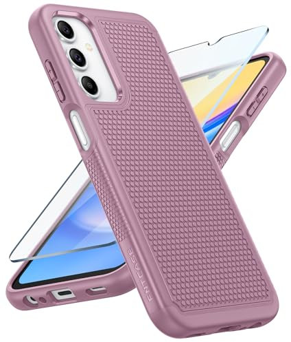 FNTCASE for Samsung A15 Phone Case: Dual Layer Shockproof Drop Protection - Galaxy 4G/5G/LTE 360 Military Grade Protective Mobile Cover Matte Heavy Duty Slim TPU Pink
