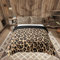 Loussiesd Leopard 100% Baumwolle Bettwäsche Set 220x240cm Gepard Bettbezug Tier Druck Safari Betten Tier Pelz für Kinder Jungen Mädchen Braun Bettwäsche-Set Atmungsaktiv Weich
