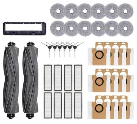 YJMYLTO Compatible con Xiaomi Robot Vacuum X20 MAX /X20 Pro/ D109GL /D102GL Accesorios Cepillo Lateral de Rodillo Principal, Filtro Hepa, fregona y Bolsa de Recogida de Polvo(Dark Khaki)