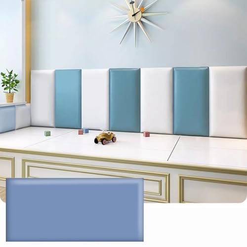 3D Anti-Collision Wall Padding for Bedroom, Peel and Stick Headboard/Wall Stickers, Home Decorative Upholstered Wall Panels,Dark Blue,30x50cm