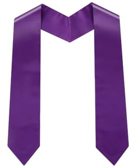 Hrlace Abschluss Stola Unisex Abschlussstola Schulabschlussstola Einfach Abschluss-Stahl einfarbige Abschlussschärpe für Akademischen Kirche Priester Chor Stola Lila Student 150 * 10cm