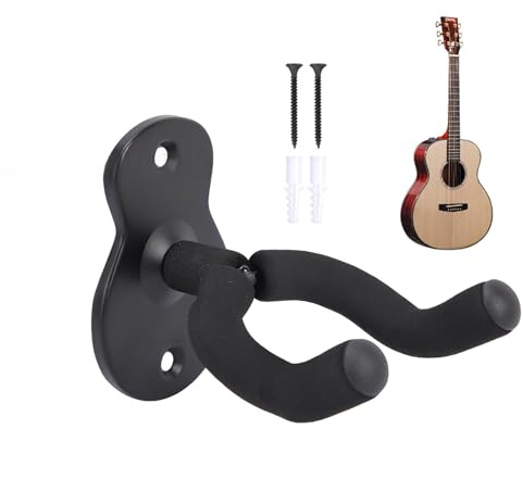 1 Stück Gitarren-Wandhalterung,Gitarrenhalterung,Wandhalterung Gitarre,Gitarren Wandhalterung,Universal Gitarren-Wandhalter Schwarz, Für Akustikgitarre,Klassische Gitarre,E-Gitarre,Bass,Ukulele