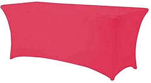 2 Packungen Fitted Rechteckige Tischdecken Polyester Dehnbare Elastische Spandex Tischdecke Patio Tischdecke Hochzeit Party Cocktail Bar Ausstellungen Waschbare Tischdecke, Rose Red, 5ft