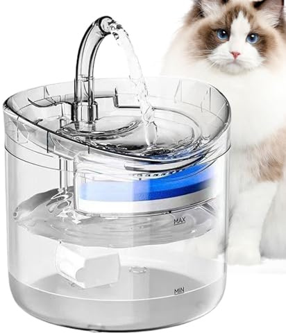 Fontaine à eau pour animaux de compagnie - Distributeur d'eau automatique de 2 litres pour chats et chiens - Distributeur intelligent transparent - Expérience de boisson paisible - Gamelle d'intérieur