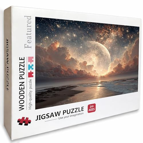 SternenSky Holz Puzzles 75x50cm, Cloud Jigsaw Puzzles 1000 Teile für Erwachsene Mit Box, EIN Herausforderndes Rätsel Game, Farbenfrohes Legespiel, Sommergeschenke, Geeignet für Teenager, F-7832